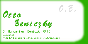 otto beniczky business card